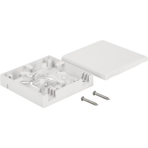 Wall-mount socket box for two SC adapter, 86х86х24 mm, white